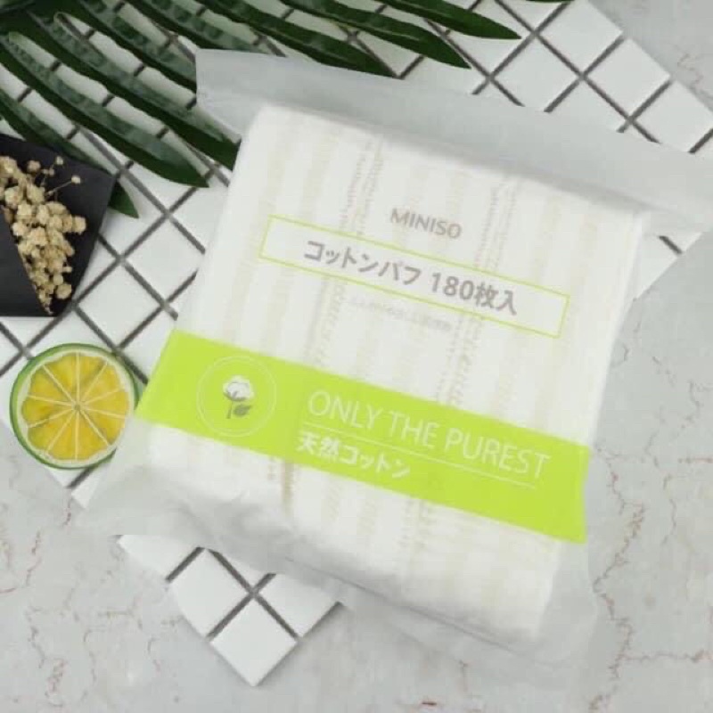 BÔNG TẨY TRANG MINISO NHẬT BẢN GÓI 180 MIẾNG ( siêu hot)