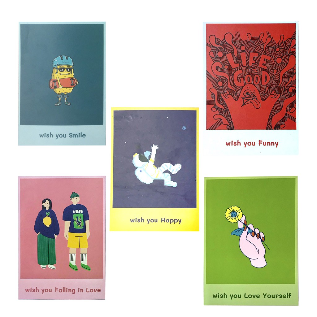 Thiệp postcard chúc mừng, cảm ơn thiết kế độc quyền WEARIT, bán kèm áo thun