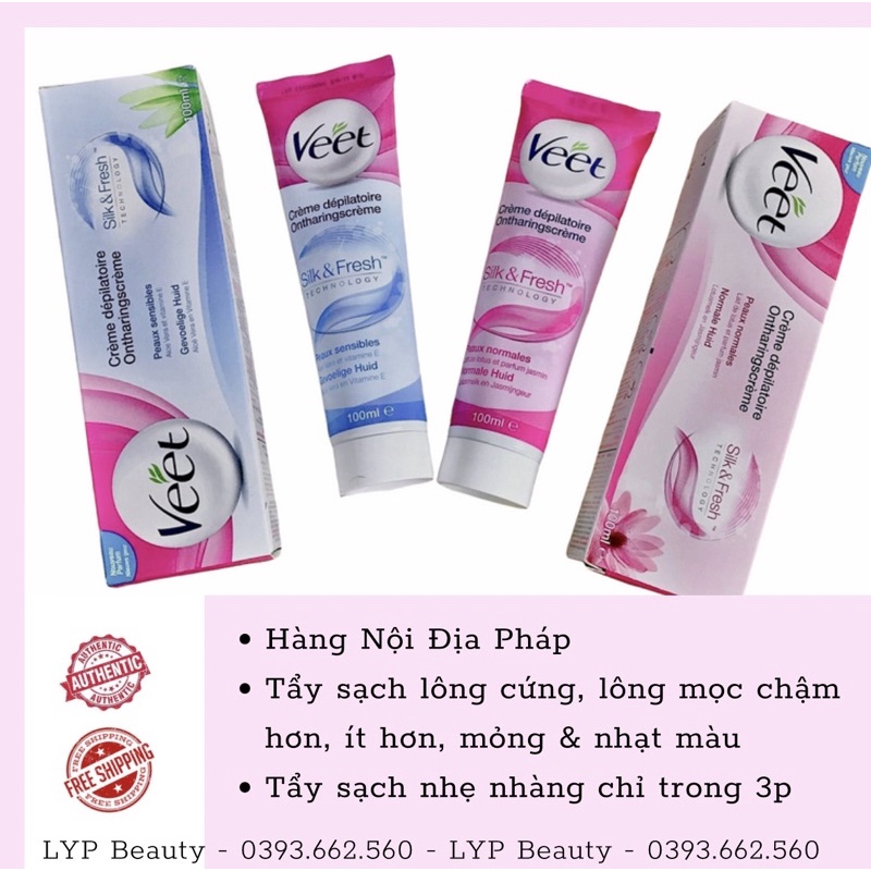 Kem tẩy lông VEET 100ml hàng Nội Địa Pháp