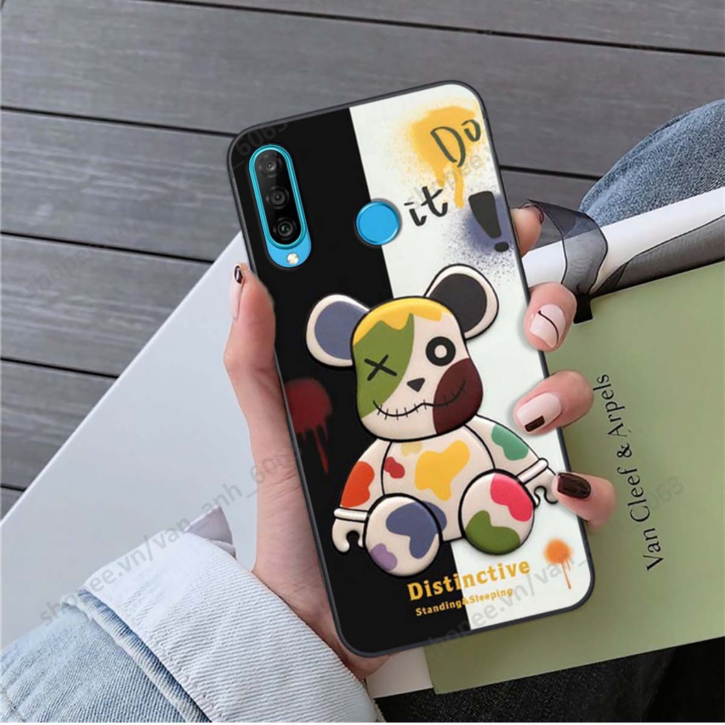 Ốp lưng Huawei Nova 4e / P30 Lite hình kaws, bear brick, venom thời trang siêu ngầu