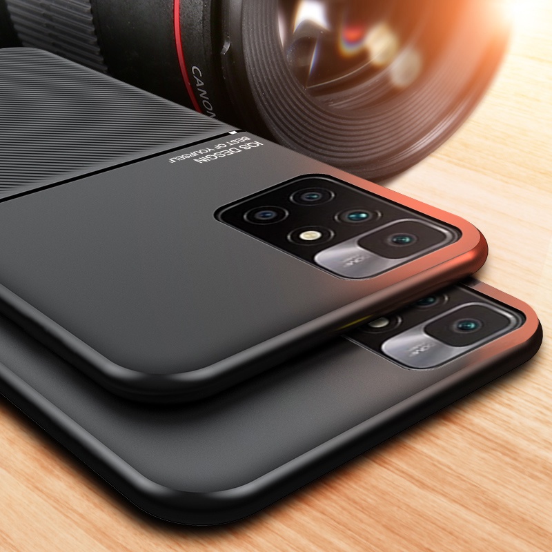 Ốp lưng thoại cho Redmi 10 mặt nhám chống sốc chất liệu TPU da từ tính thời trang mềm mại