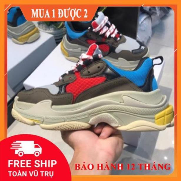 | Ảnh Thật | Giày Balen Triple S Xanh Đỏ Nam Nữ 2020 : 2021 ' ¹ $