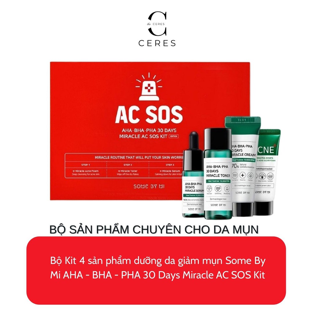 Bộ Kit Giảm Mụn Some By Mi AC SOS AHA BHA PHA 30 Days