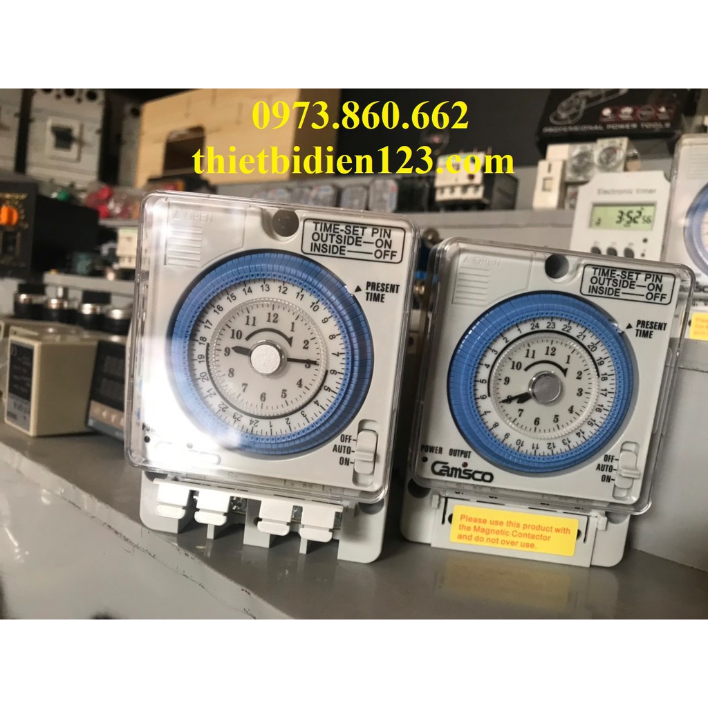công tắc hẹn giờ thời gian thực 24h -TB35N CAMSO ( Pin màu cam)