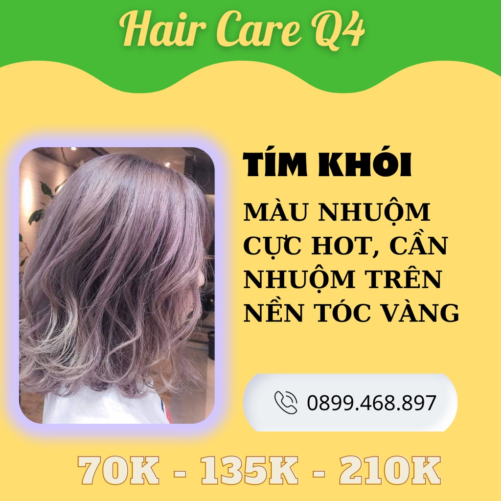 Thuốc nhuộm tóc màu khói tím lavander, tóc tím hồng, tóc khói hồng, tóc xám tím, violet ash color - Hair Care Q4