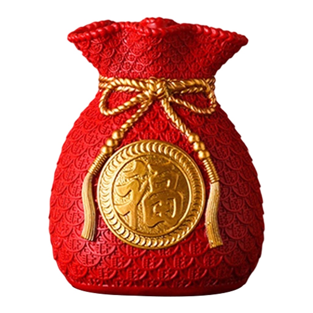 Chậu hoa phong thủy hình túi tiền phong cách Trung Hoa dùng trang trí văn phòng/tiệc cưới