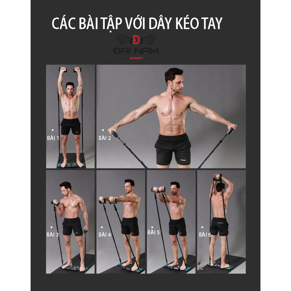 Bộ Dụng Cụ Chống Đẩy Đa Năng 3 Trong 1 Tích Hợp Tập Bụng,Dây Kéo Tay Đại Nam Sport + Tặng Kìm Và Găng