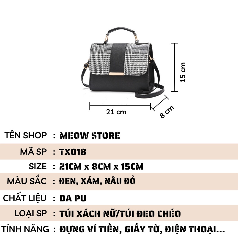 Túi xách nữ đẹp thời trang cao cấp đeo chéo MEOW STORE TX018