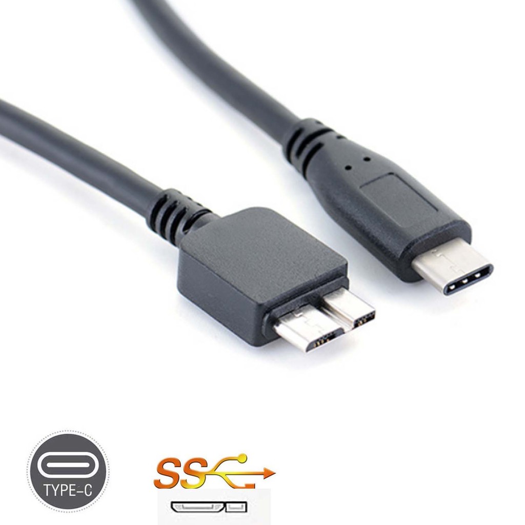 Dây Cáp Chuyển Đổi Usb 3.1 Type-C Sang Usb 3.0 Micro B Cho Ổ Cứng Lenovo Air 12 Yoga 5 Pro / Miix 5 / 920 Legion Y720