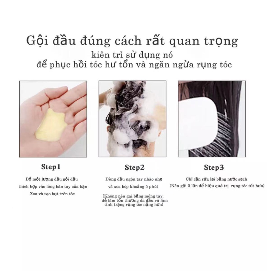 Dầu gội ngăn ngừa rụng tóc nam nữ dầu gội mọc tóc 500ml chống rụng tóc tăng độ dày cho tóc loai bỏ gàu giải quyết vấn đề