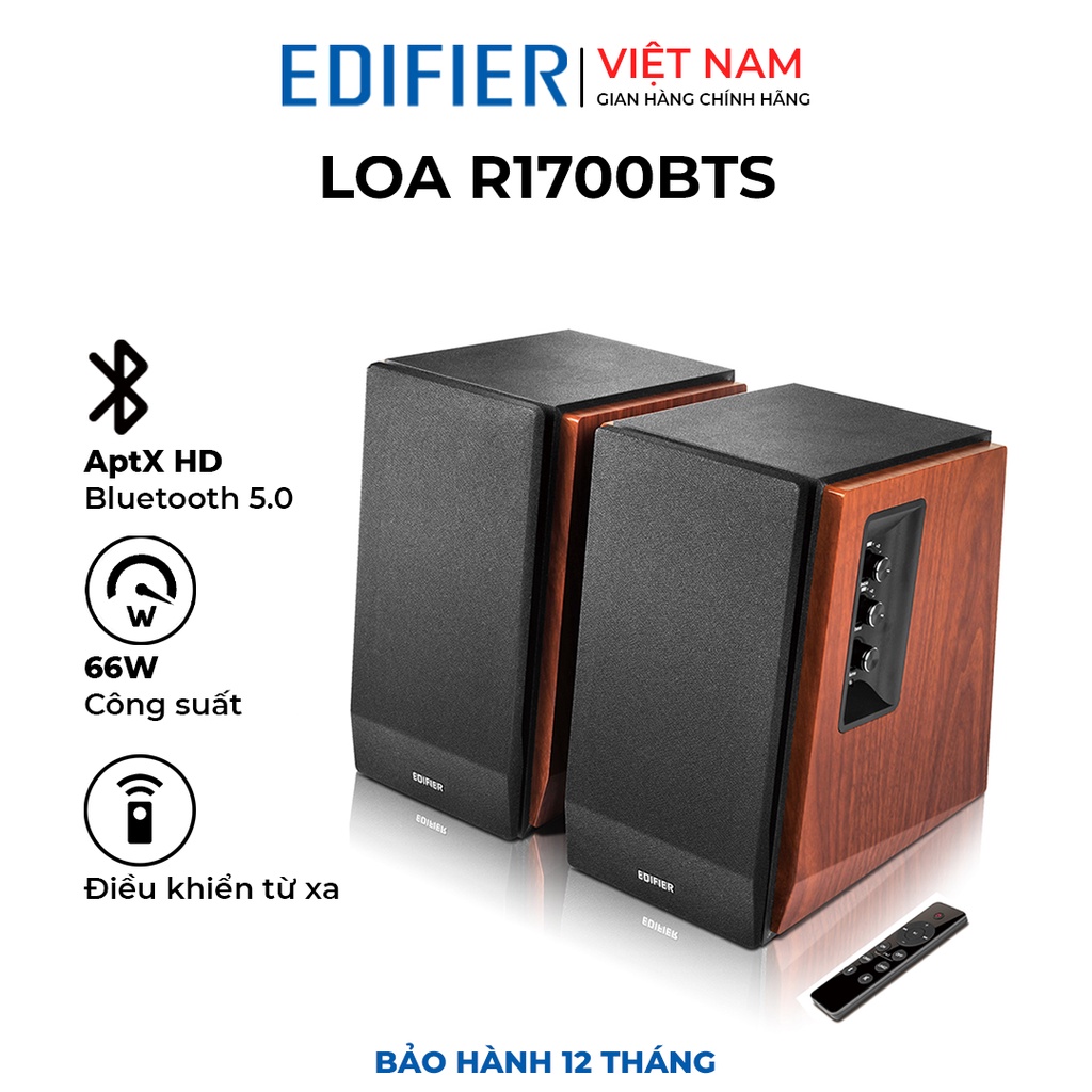 Loa bluetooth 5.0 Edifier R1700BTs - Giải mã aptX HD Công suất 66W Cổng subout Điều khiển từ xa - Hàng chính hãng