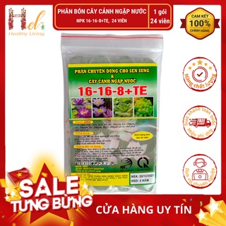 Phân bón hoa sen hoa súng và cây ngập nước npk 16-16-8+te gói 24 viên