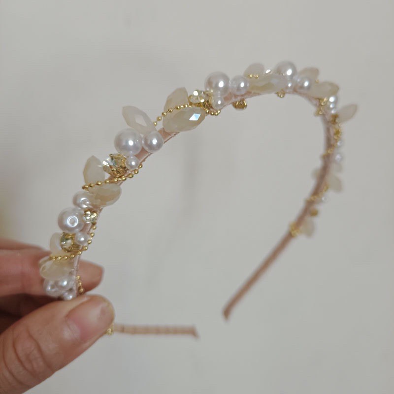 Cài tóc đính đá thanh lịch - Băng đô đính đá xinh nữ tính - Khăn turban