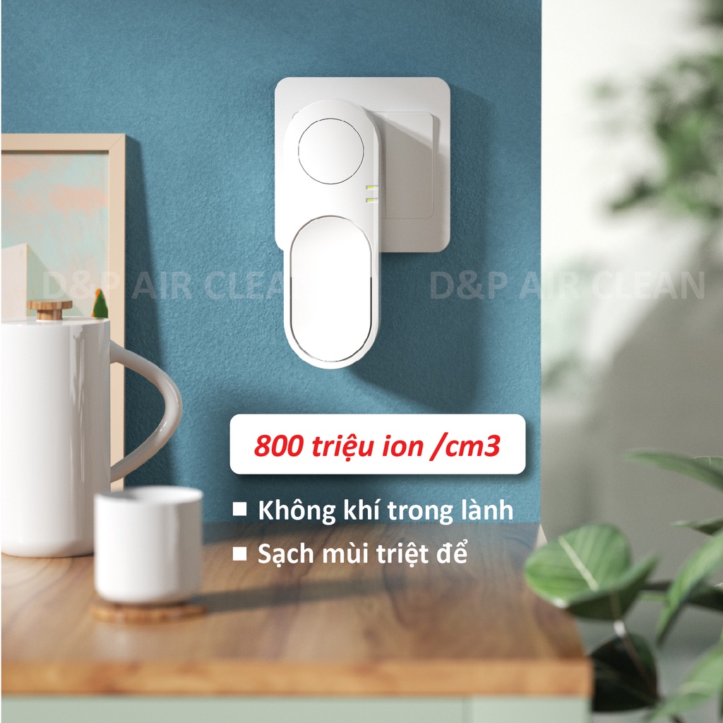Máy lọc không khí mini khử mùi bếp nhà vệ sinh vật nuôi trong nhà bằng ion âm, hương thơm sáp thơm, bảo hành 24  tháng