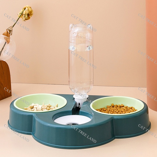BÁT ĂN CHÓ MÈO, KÈM 2 CHÉN NHỰA VÀ BÌNH NƯỚC TỰ ĐỘNG - KHAY ĐỰNG THỨC ĂN THÚ CƯNG