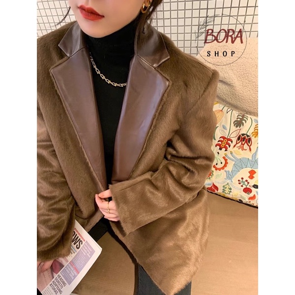 Áo khoác blazer nữ Hàn Quốc BORA SHOP cổ pha da order