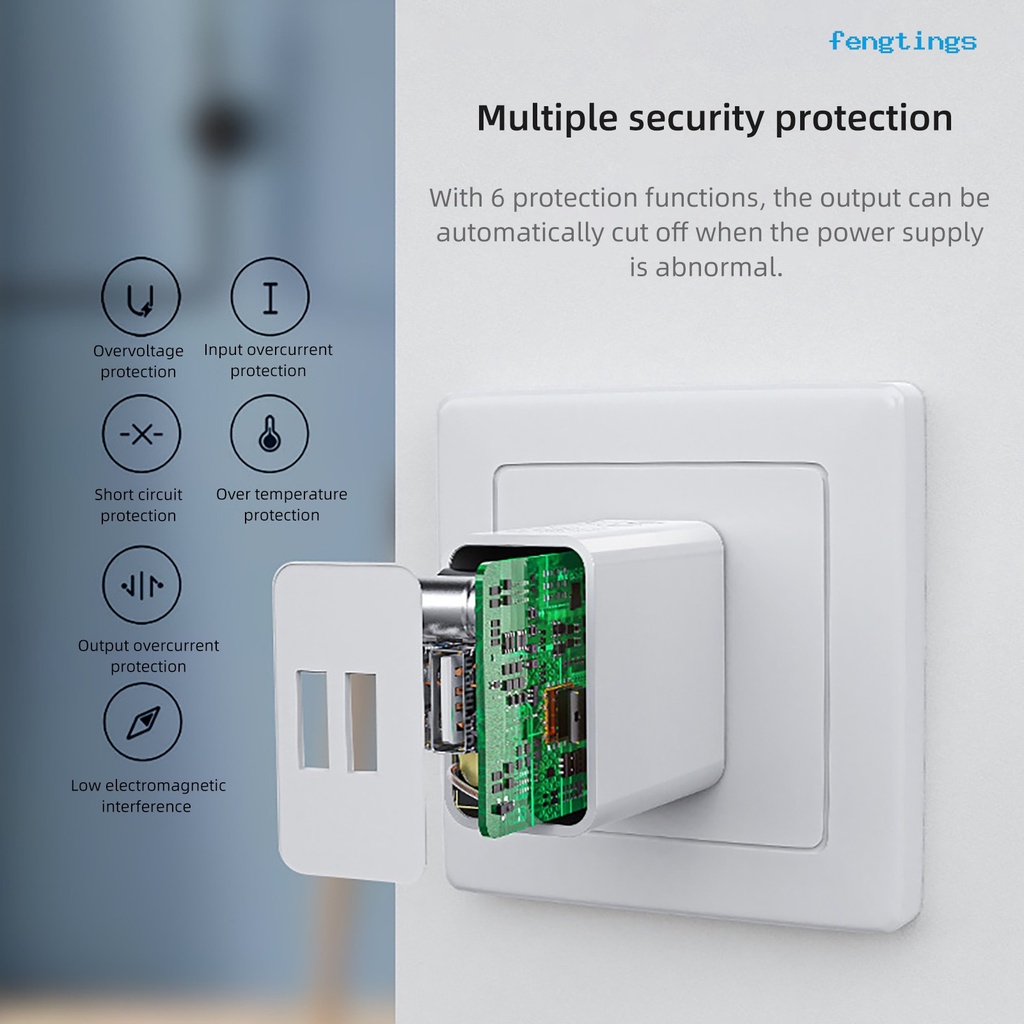 Đầu sạc điện thoại hai cổng USB QC3.0 ổn định an toàn cho hoạt động ngoài trời