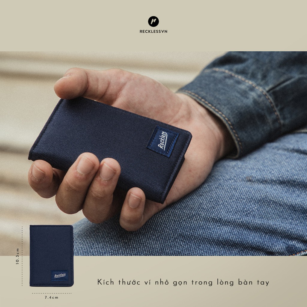 [Mã LT50 giảm 50k đơn 250k] Ví Vải Mini Đựng Thẻ Màu Trơn Reckless Danny Wallet Polyester Kháng Nước