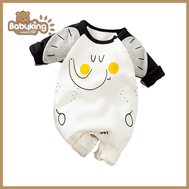 BodySuit,áo liền quần dễ thương dài tay kiểu con voi cho bé (2359), cotton 100%,thương hiệu Aiueo Nhật Bản.