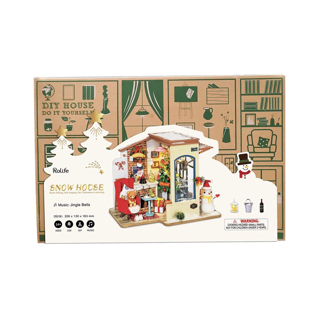Mô Hình Gỗ 3D Lắp Ráp ROBOTIME Rolife Nhà Tí Hon Snow House  DG18