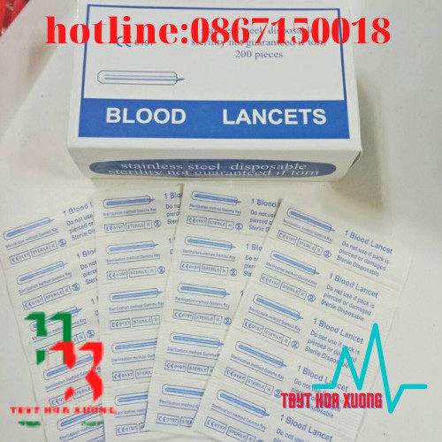 Kim Chích Mụn, Máu Blood Lancet Hải Nam hộp 200 Cái