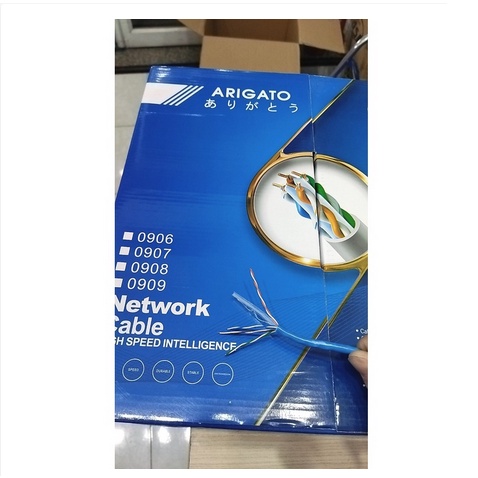 Dây cáp mạng HIKVISION/ARIGATO 8 lõi đồng/CCA chính hãng chuyên dụng cho camera POE bán lẻ theo mét, hỗ trợ bấm 2 đầu