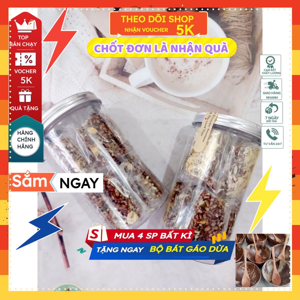 Thanh gạo lức siêu hạt, thực phẩm ăn kiêng, giảm cân không đường, có thể ăn chay - 250gr