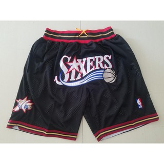 Quần Short Thể Thao Bóng Rổ Nba 76ers Chất Liệu Thoáng Khí Thoải Mái