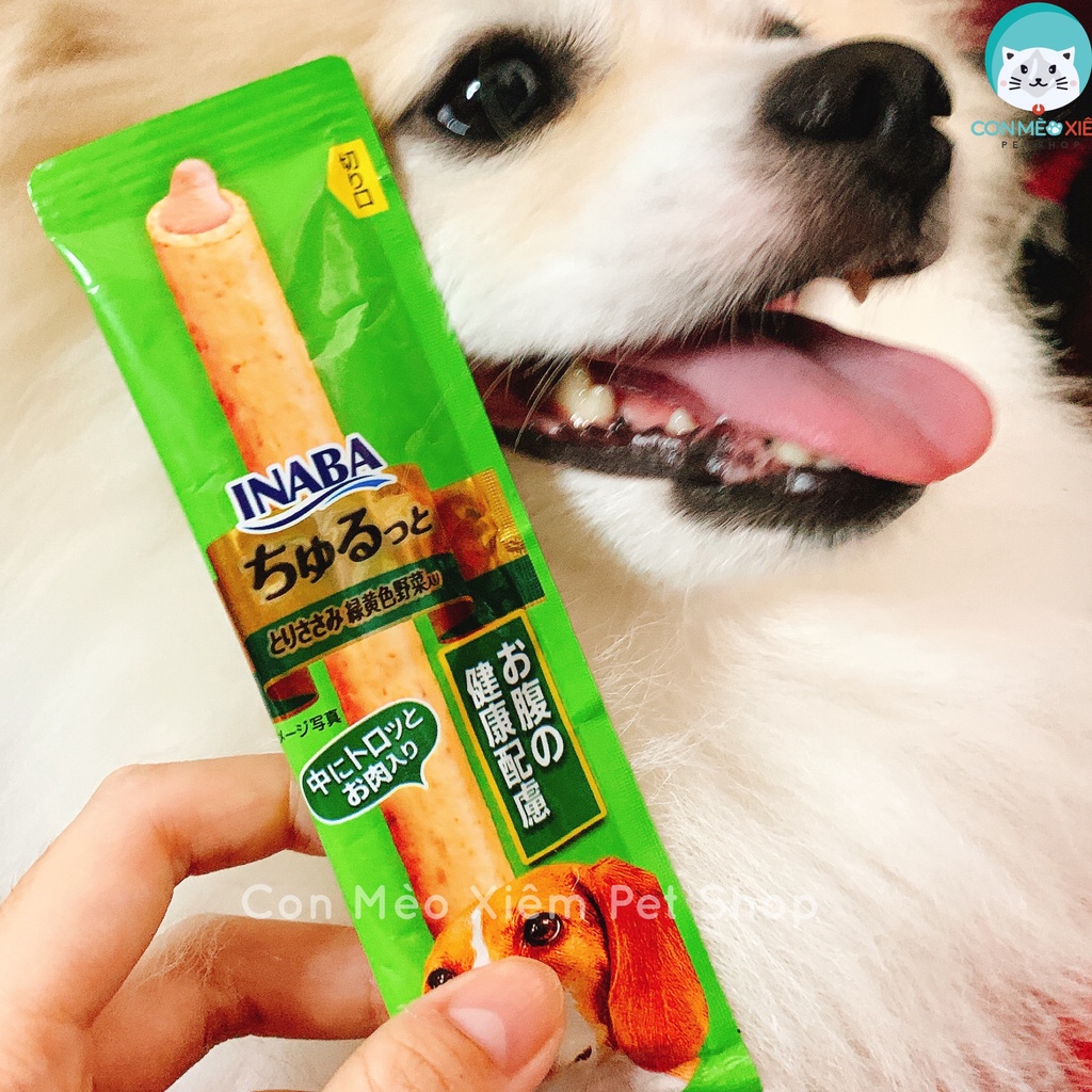 Bánh thưởng cho chó Ciao churutto stick churu bee 10 gram, thức ăn snack vặt có nhân cún con lớn Con Mèo Xiêm