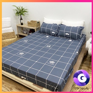 Bộ 3 Món Drap Và Vỏ Gối Kẻ Râu Ghi Phong Cách Hàn Quốc (3 Món: 1 Ga Và 2 Vỏ Gối Nằm)