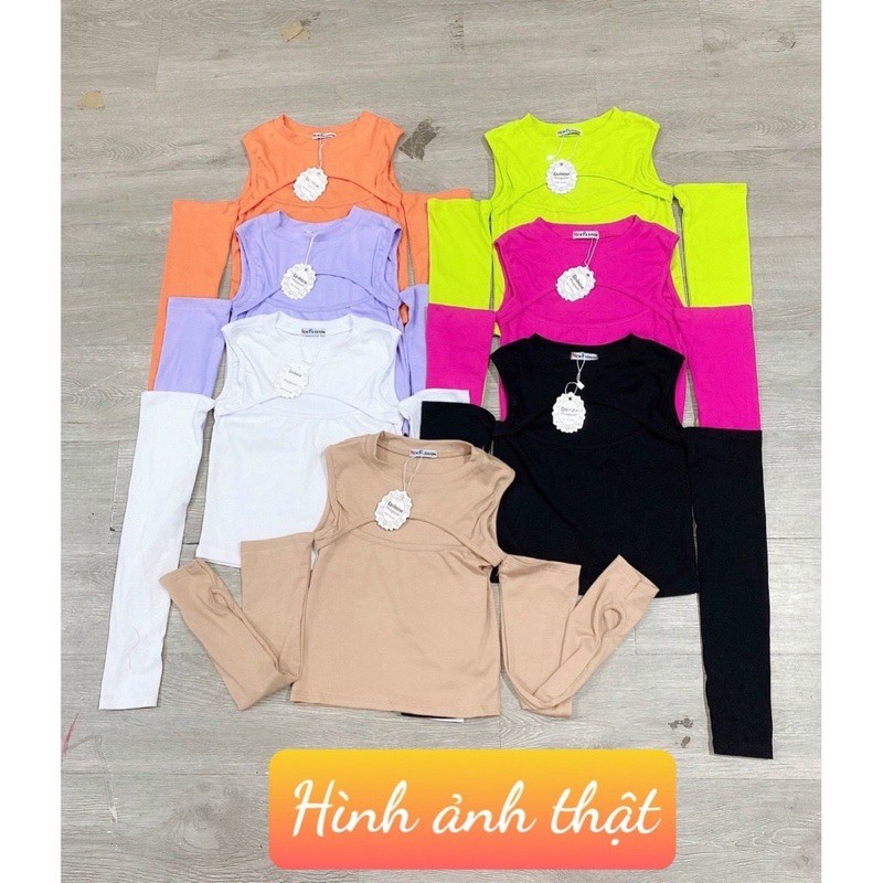 Áo kiểu croptop cut out ngực hở vai sexy , chất thun bozip mềm mịn ôm tôn dáng