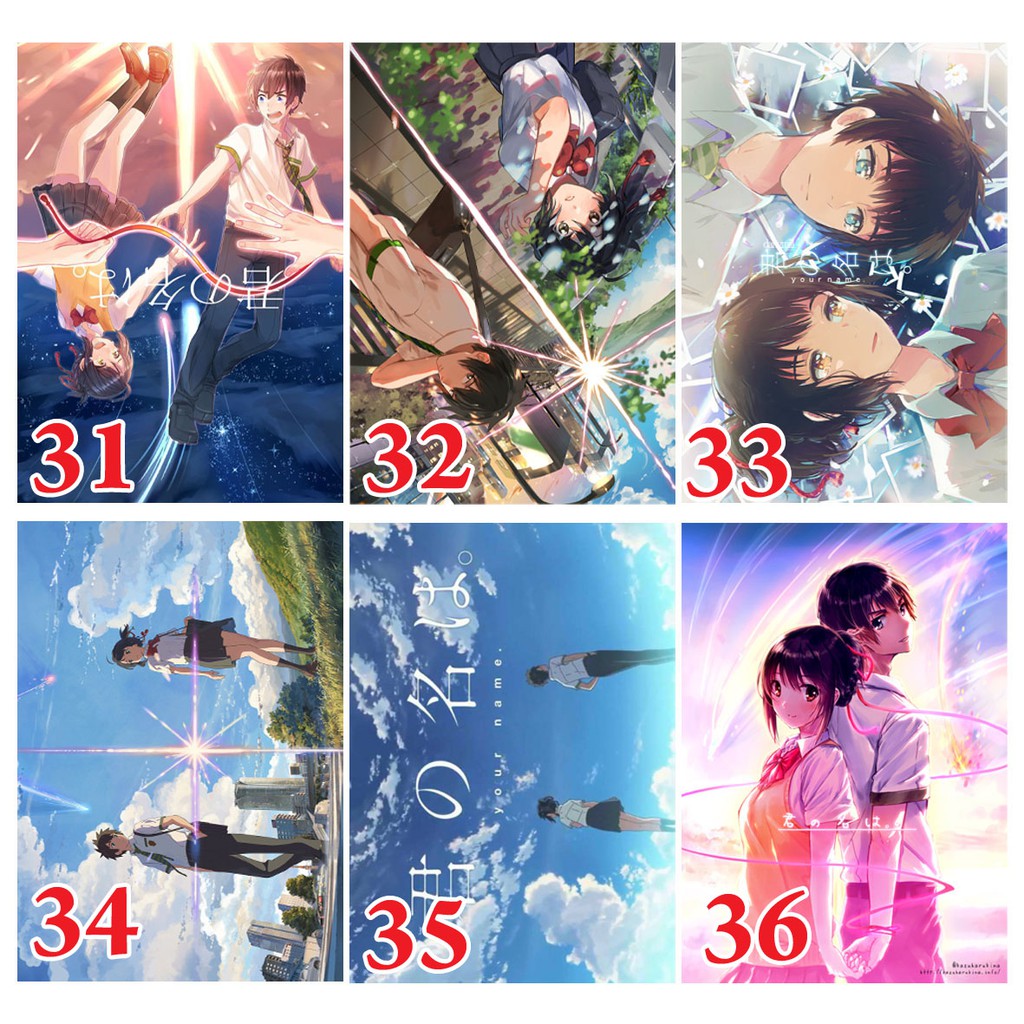 Poster / Tranh dán tường anime manga Your Name(Nhiều mẫu)