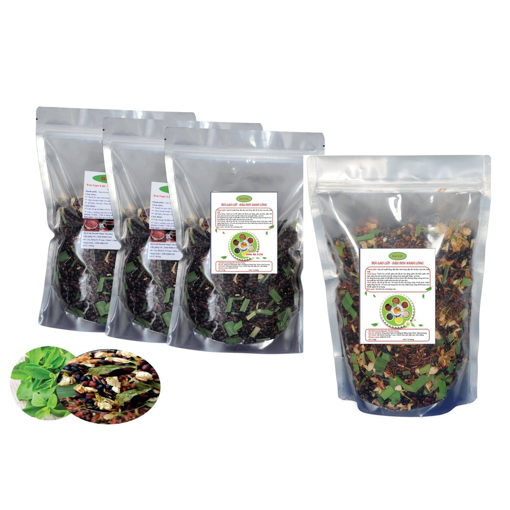 Trà gạo lứt, đậu đen xanh lòng, đậu đỏ, lá dứa, cỏ ngọt, hoa nhài, xạ đen - Organic - rang tay | BigBuy360 - bigbuy360.vn
