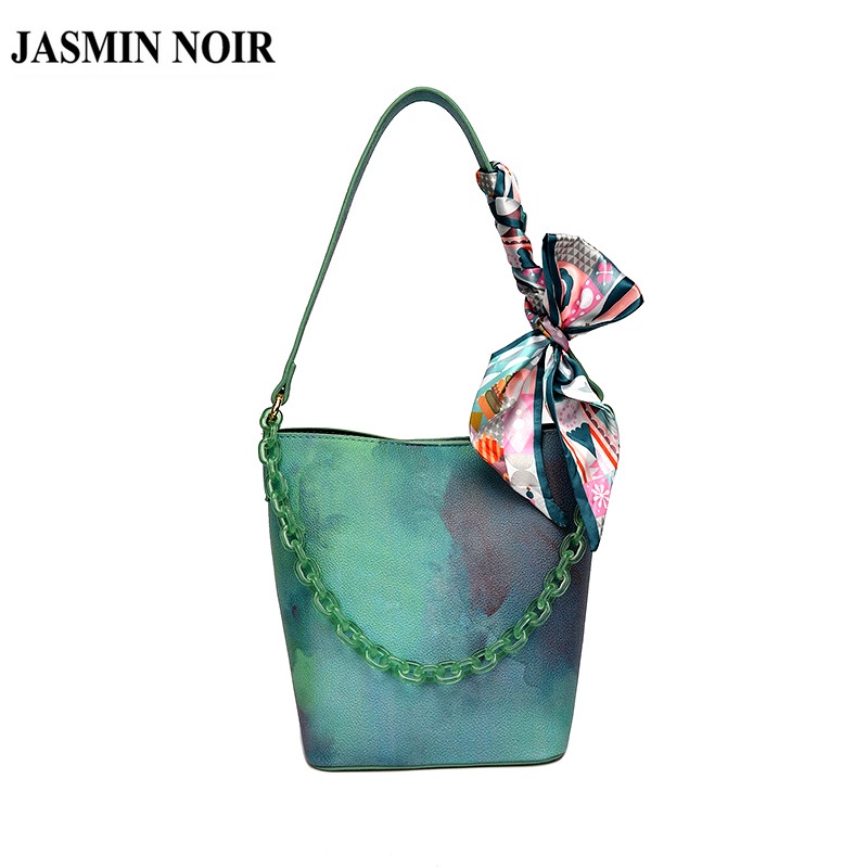 Túi Đeo JASMIN NOIR Chéo Da PU Phối Dây Xích Thời Trang Nữ Cao Cấp