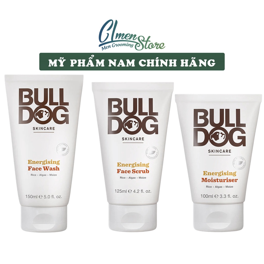 Da Khô | Sản Phẩm Chăm Sóc Da Mặt Cho Nam Bulldog Skincare Energising - (Sữa rửa mặt - Tẩy tế bào chết - Kem dưỡng ẩm)