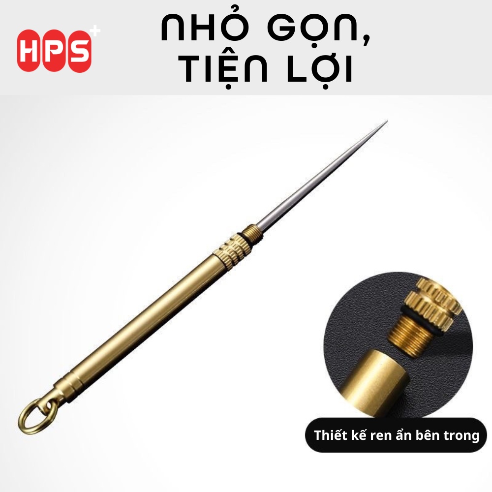 Tăm thép nha khoa dạng móc treo chìa khoá tiện lợi, Tăm titan xỉa răng nhỏ gọn bỏ túi