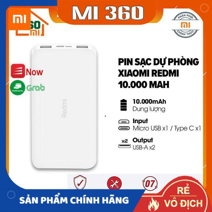 [ Hàng Chính Hãng] Pin dự phòng Xiaomi Redmi 10000mAh Hỗ Trợ Sạc Nhanh 18W