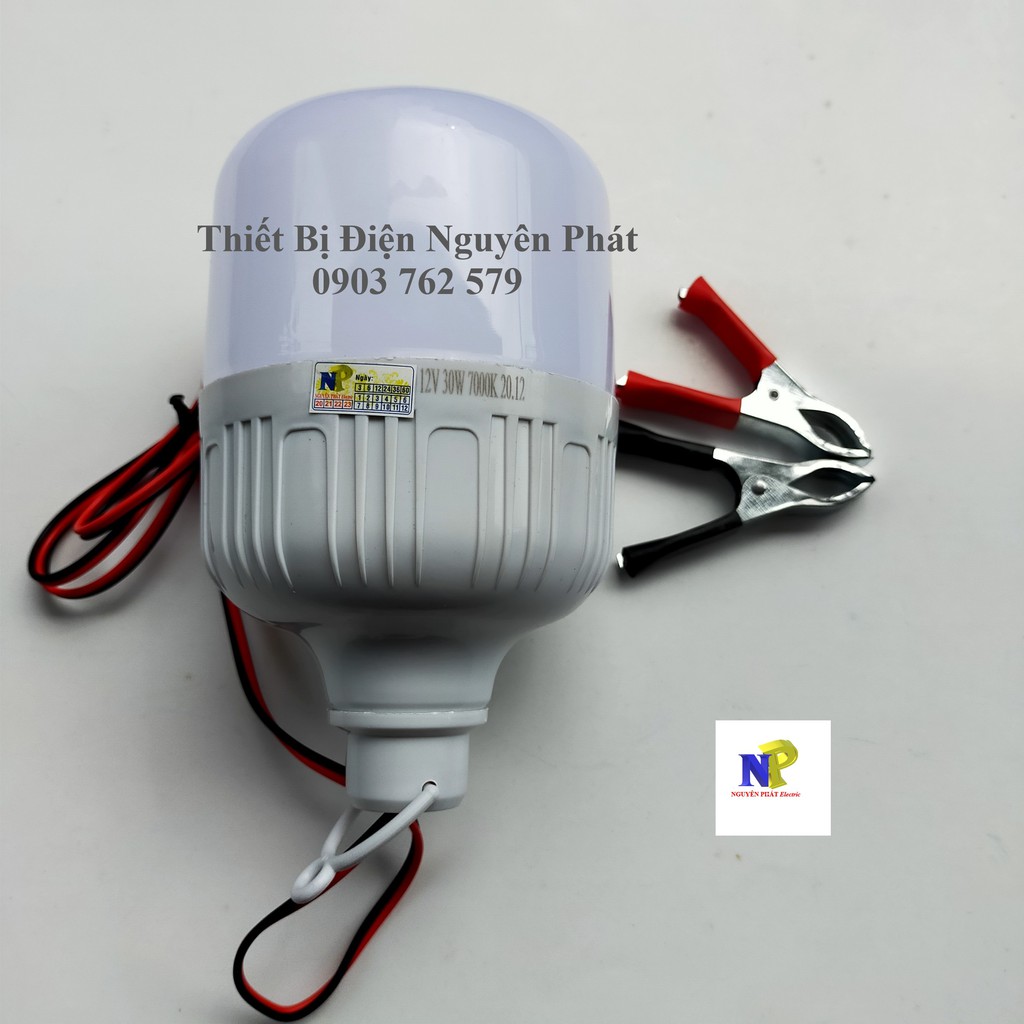 [Nguyên Phát] Đèn LED Kẹp Bình 12v 20w 30w 40w (Bóng Đèn Dùng Bình Ắc Quy)