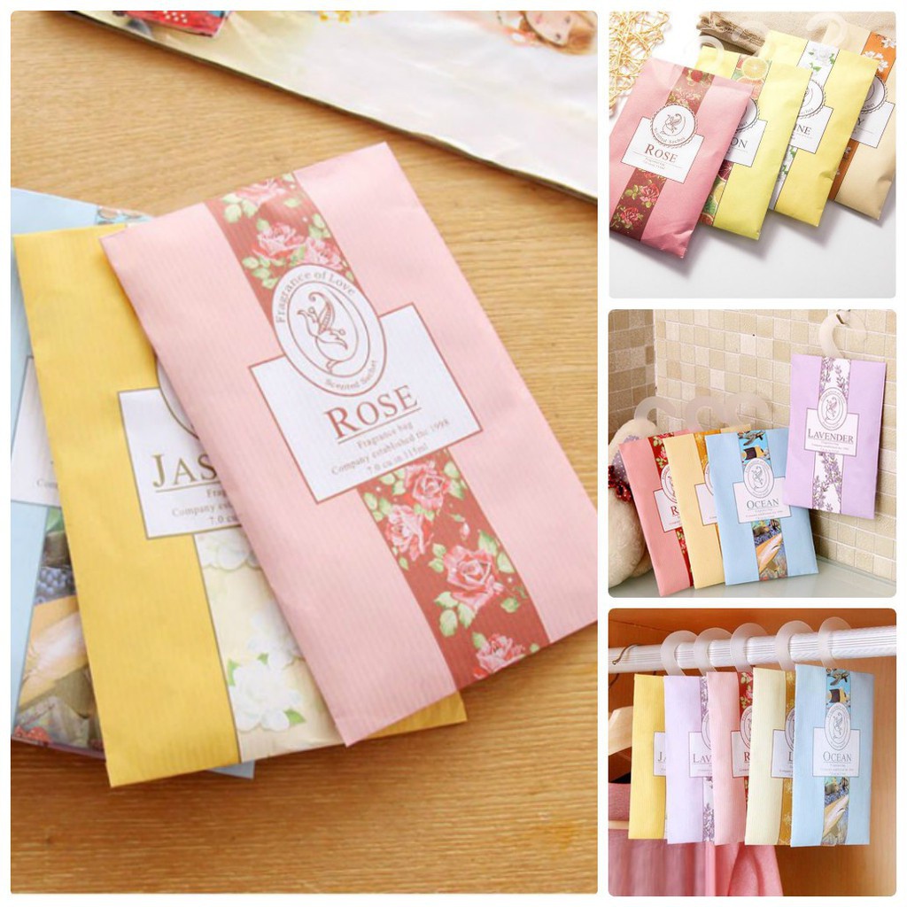 Túi Thơm Để Tủ Quần Áo Thơm Phòng Ngủ Treo Xe Ô Tô Hương Nước Hoa Tự Nhiên Tiện