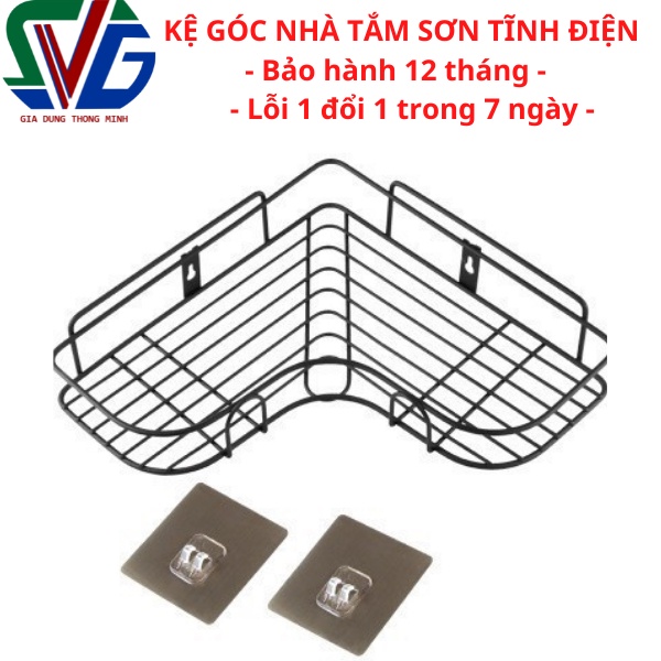 Giá kệ nhà tắm, kệ góc nhà tắm loại dán chắc chắn sơn tĩnh điện