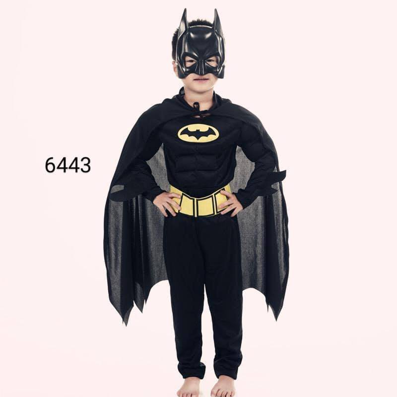 Bộ Halloween Batman mặt nạ, bộ, khăn choàng size 140