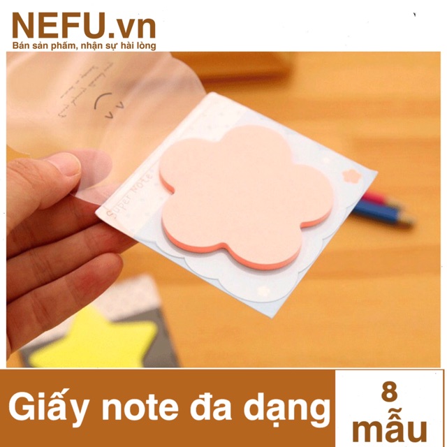 [NEFU] Combo 5 tệp 30 tờ giấy note ghi chú đa dạng chất giấy dày mịn ăn mực có keo dán dùng học từ vựng