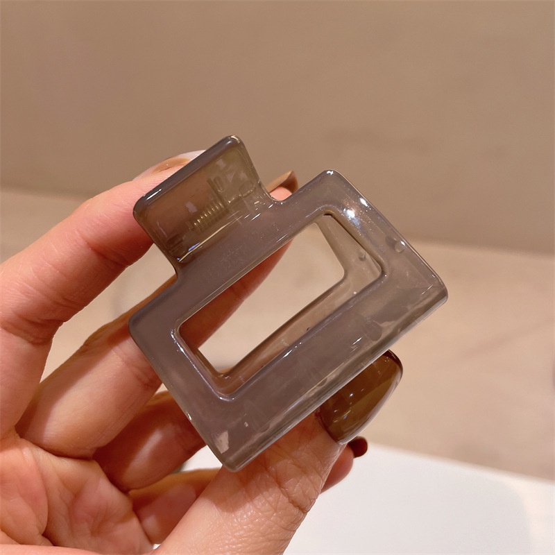 Kẹp Tóc Nhựa Hình Cá Mập / Hình Vuông Màu Sắc Thời Trang Hàn Quốc Cho Nữ