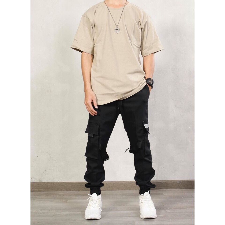 &lt; FREESHIP &gt; Quần jogger kaki túi hộp PHẢN QUANG co giãn 4 chiều, nam nữ mặc được