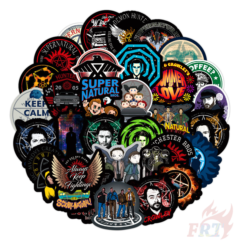 ❉ Supernatural - Series 02 Stickers ❉ 50Pcs/Set TV Show SPN Winchester Sam & Dean Winchester Mixed Doodle Stickers