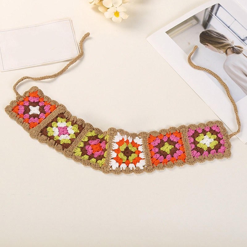 Khăn Choàng Cổ Dệt Kim In Hoa Kiểu Retro Dễ Thương