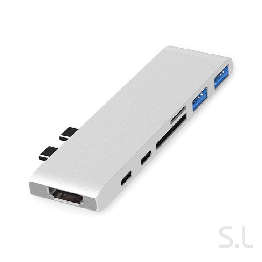 Hub Hub Type-C + Đầu Đọc Thẻ Cho Macbook 637