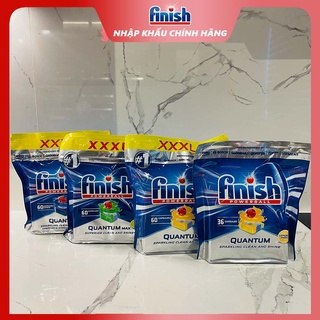 Viên rửa bát Finish Quantum 60viên/36viên hương chanh/táo chanh/không mùi nhập khẩu EU, làm sạch nhanh chóng