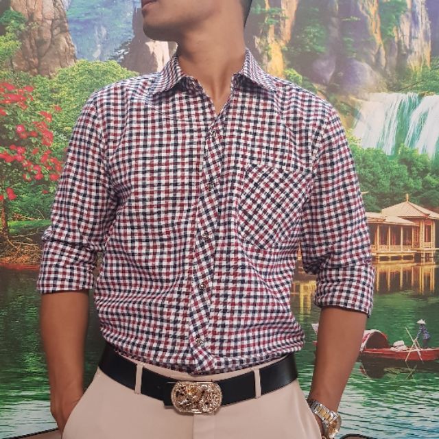 Sơ Mi Nam Dài Tay Kẻ Sọc Tăm, Áo Công Sở Chất Cotton Xịn | BigBuy360 - bigbuy360.vn