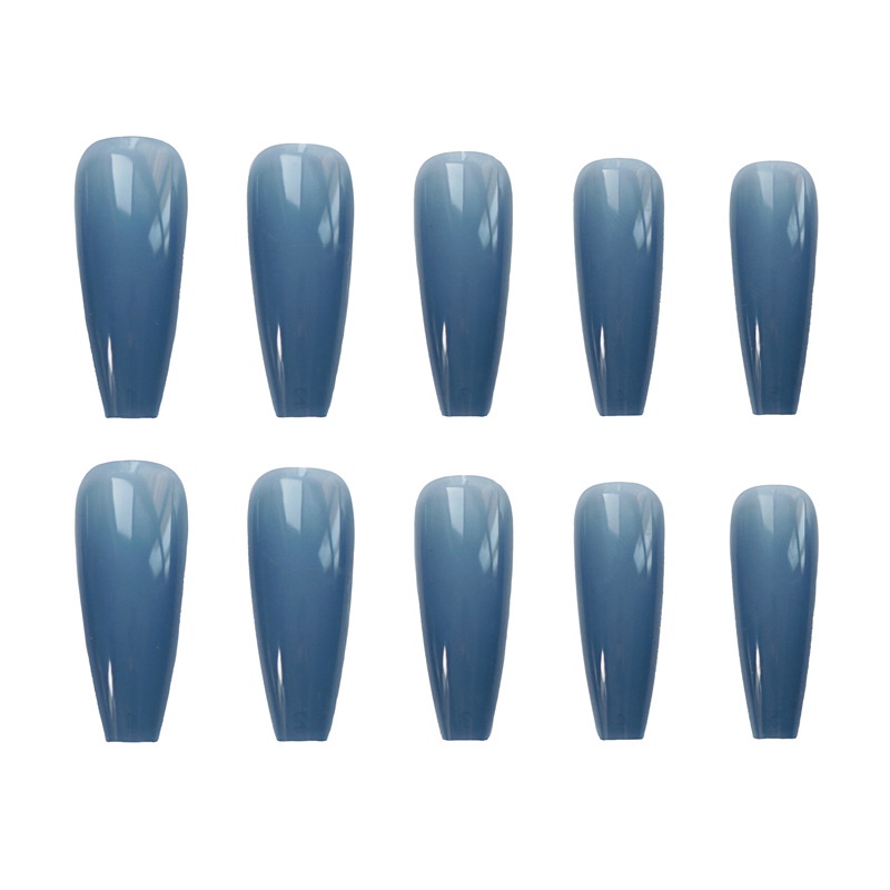 Bộ 24 Móng Tay Giả Kiểu Móng Dài Màu Xanh Dương Thời Trang Dành Cho Bạn Nữ